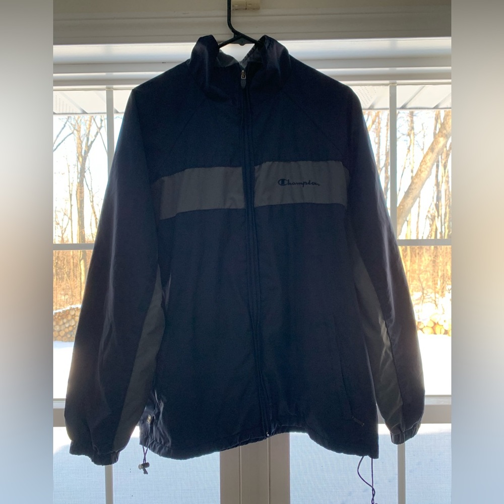 Men’s Champions windbreaker dark blue and grey size-Medium